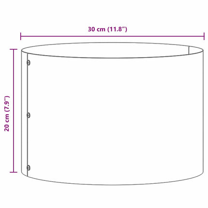 Plante ring Sort 30 x 30 x 20 cm Koldvalset stål