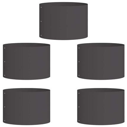 Plante ring 5 pcs Sort 30 x 30 x 20 cm Koldvalset stål