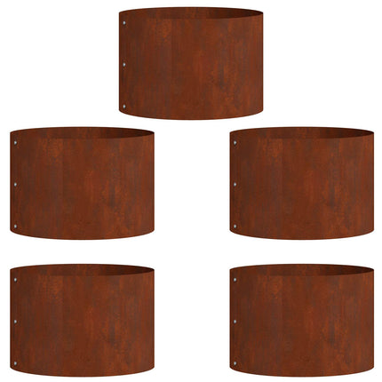 Plante ring 5 stk. Rusten 30 x 30 x 20 cm Cortenstål