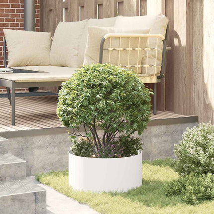 Plante ring Hvid 40 x 40 x 20 cm Koldvalset stål