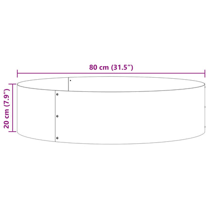 Plante ring Rusten 80 x 80 x 20 cm Cortenstål