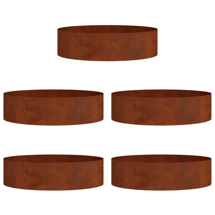 Plante ring 5 stk. Rusten 80 x 80 x 20 cm Cortenstål