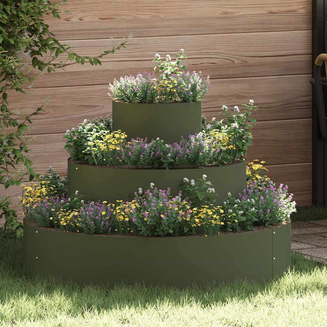 Have Blomsterkrukke Oliven grøn 90 x 90 x 20 cm Koldvalset stål