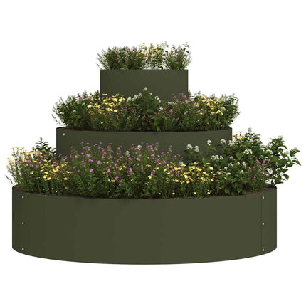 Have Blomsterkrukke Oliven grøn 90 x 90 x 20 cm Koldvalset stål