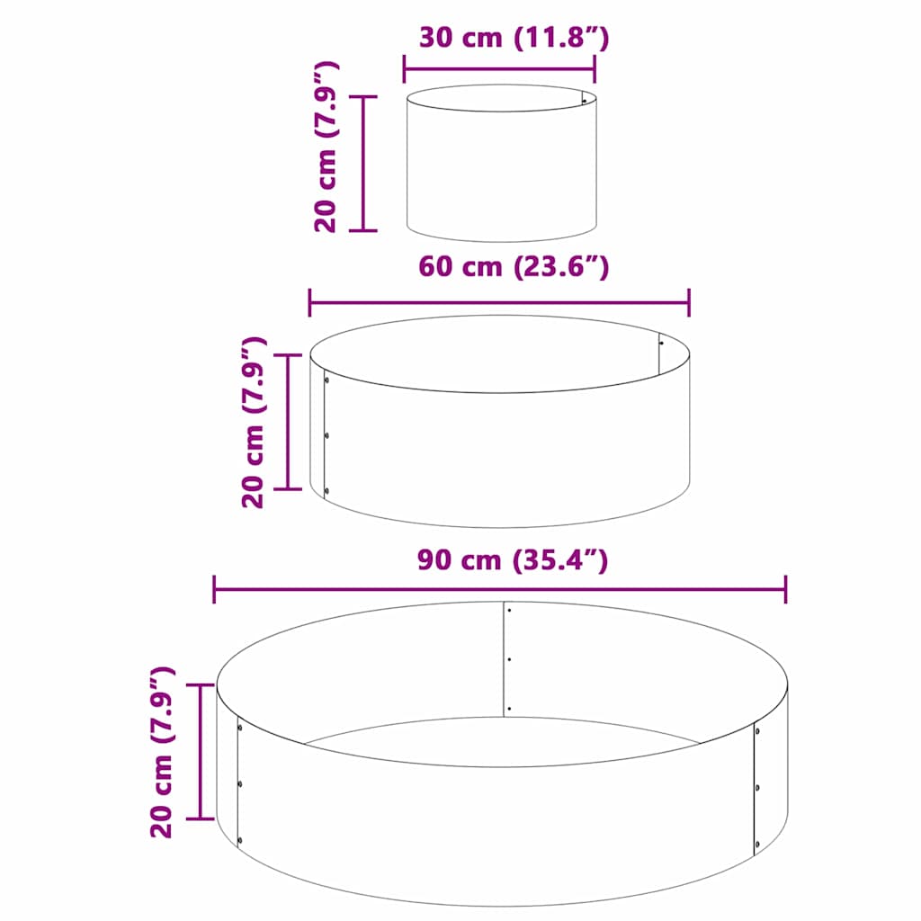 Have Blomsterkrukke Oliven grøn 90 x 90 x 20 cm Koldvalset stål