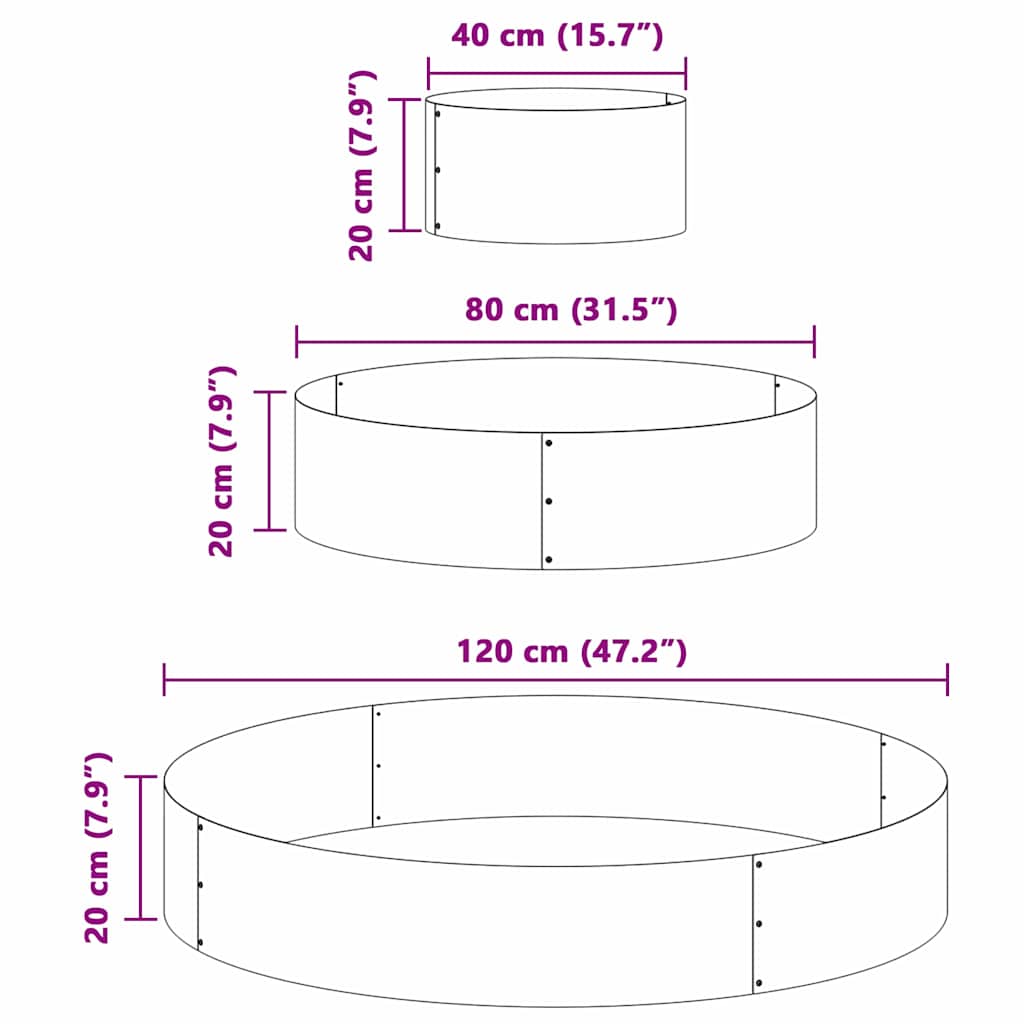 Have Blomsterkrukke Sølv 120 x 120 x 20 cm Galvaniseret stål