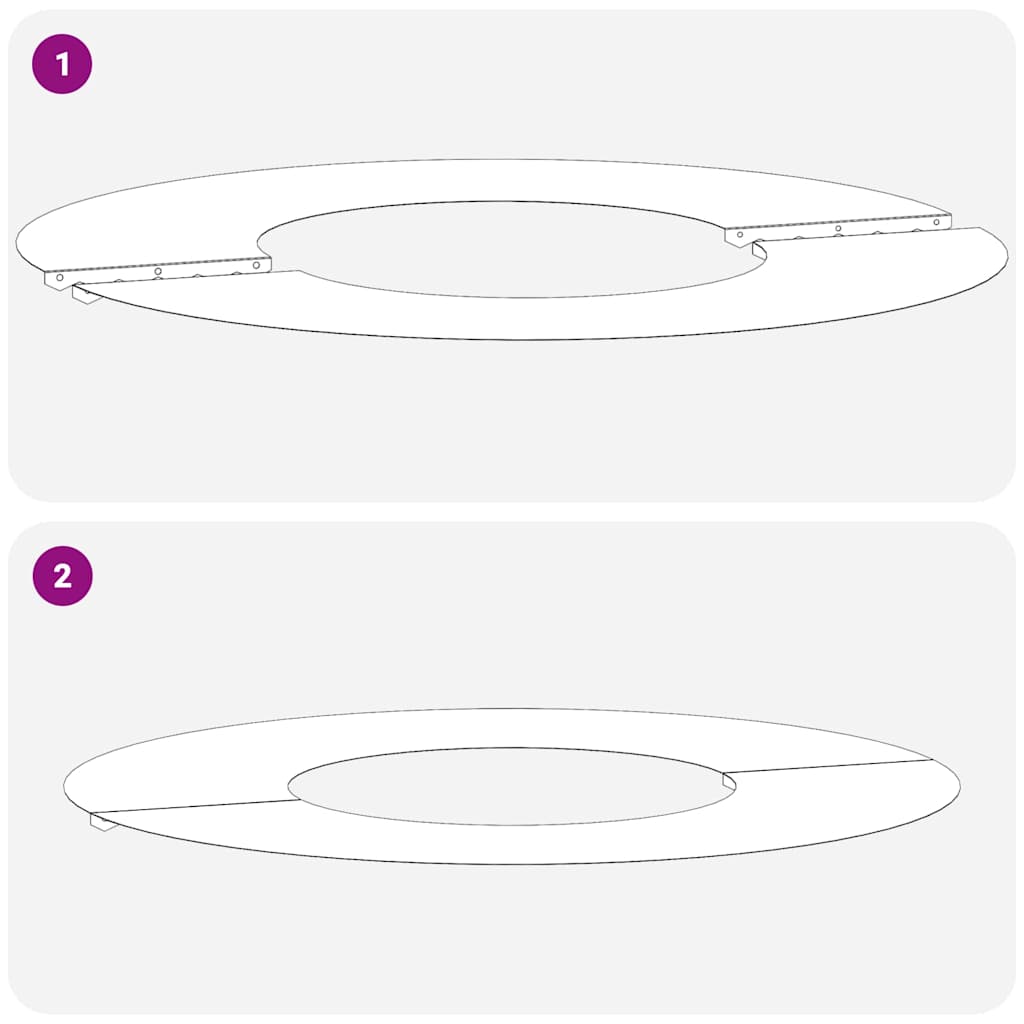egnet til flade træริงe 5 pcs Sort Ø30 / 60 cm Stål