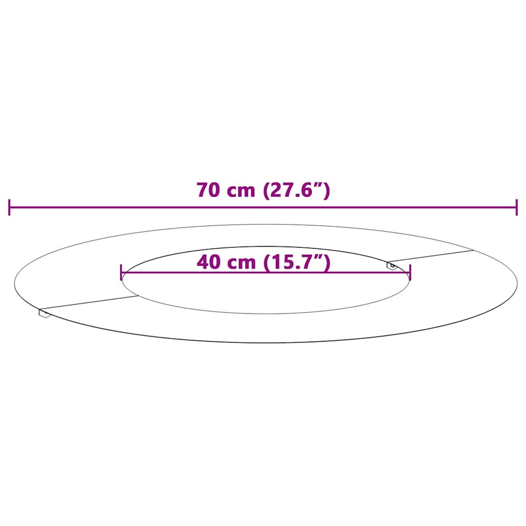 egnet til flad træring Antracit Ø40 / 70 cm Stål