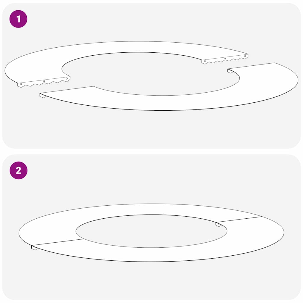 egnet til flade træริงe 5 pcs Sølv Ø40 / 70 cm Rustfrit stål
