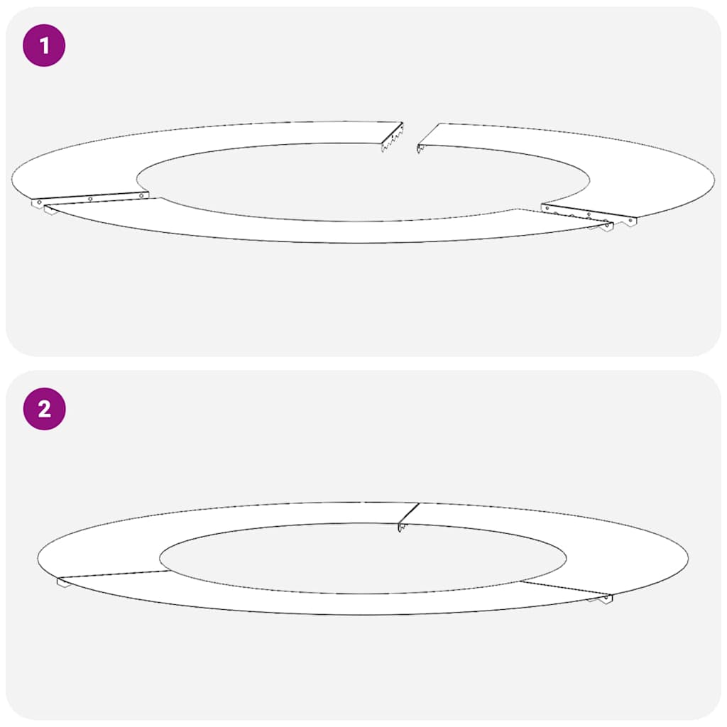 egnet til flad træring Antracit Ø50 / 80 cm Stål
