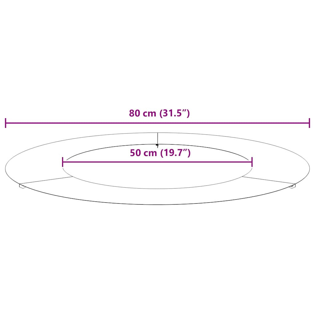 egnet til flad træring Antracit Ø50 / 80 cm Stål