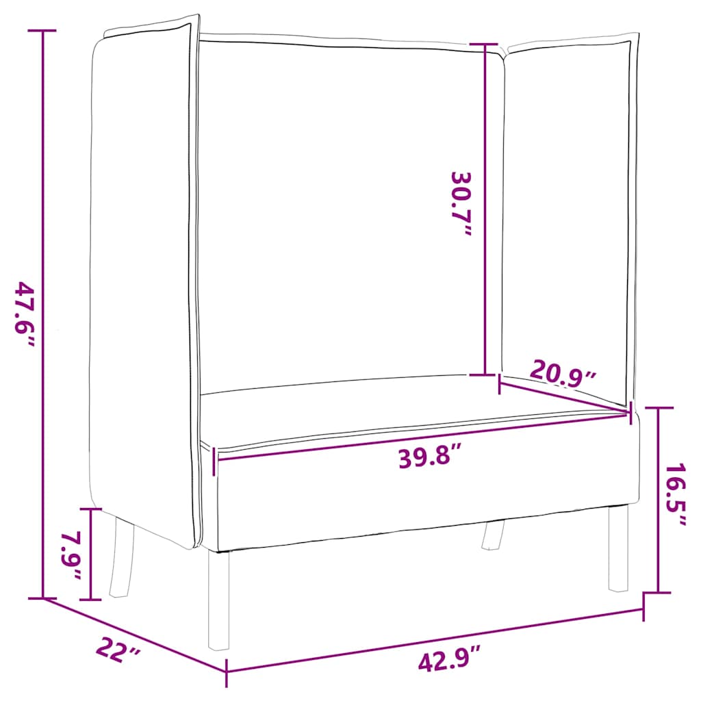 Høj ryg sofa Mørkegrå 109 x 56 x 121 cm Stof