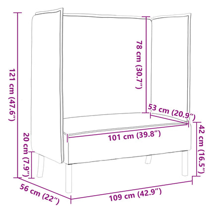 Høj ryg sofa 101cm Mørkegrå Stof