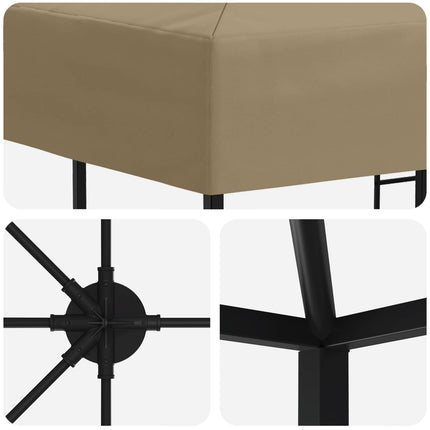 Have Gazebo 6 x 3 m Beige Polyester og Stål 190 gsm