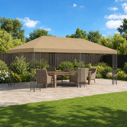 Have Gazebo 6 x 3 m Beige Polyester og Stål 190 gsm