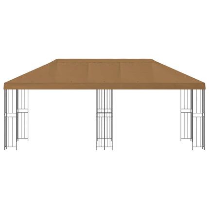Pavillon med sidetapper 6 x 3 m Beige Polyester og Stål 190