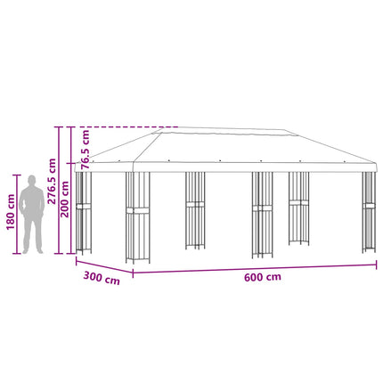 Have Gazebo 6 x 3 m Beige Polyester og Stål 190 gsm