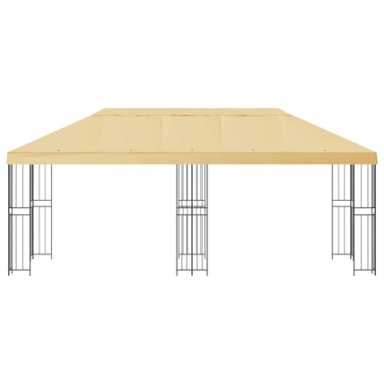 Pavillon med sidetapper 6 x 3 m Cremefarvet Polyester og Stål