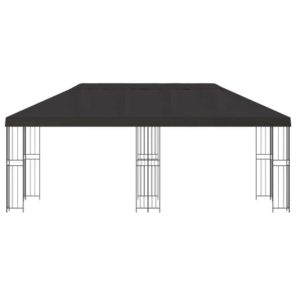 Pavillon med sidetapper 6 x 3 m Antracit Polyester og Stål 190