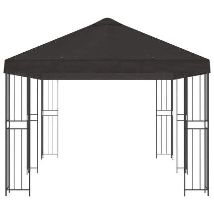 Pavillon med sidetapper 6 x 3 m Antracit Polyester og Stål 190