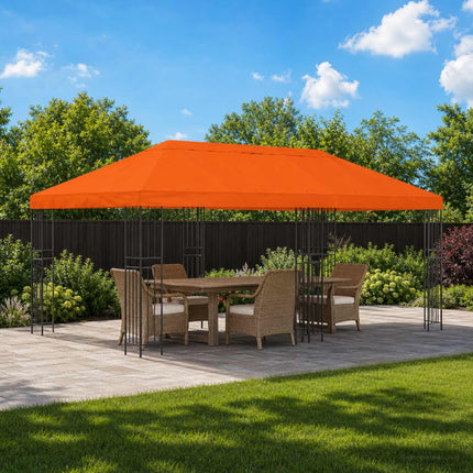 Have Gazebo 6 x 3 m Orange Polyester og Stål 190 gsm