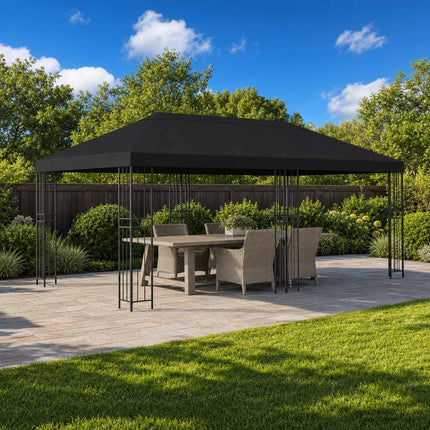 Have Gazebo 6 x 3 m Sort Polyester og Stål 190 gsm