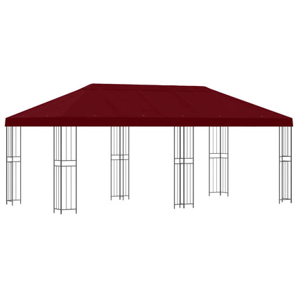 Pavillon med sidetapper 6 x 3 m Bordeaux Polyester og Stål 190
