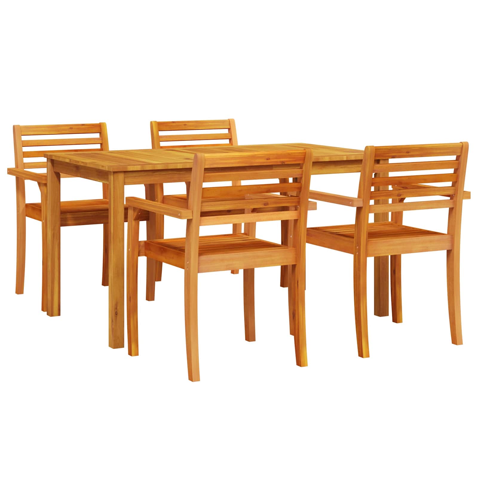 Have Spisebordssæt 5 pcs Brun Massivt Akacietræ