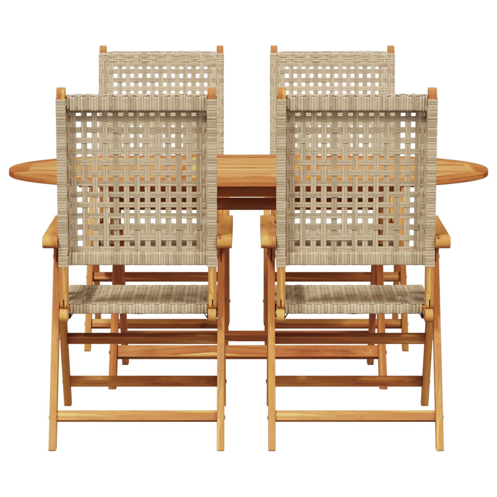 Have Spisebordssæt 5 pcs Beige Massivt Akacietræ