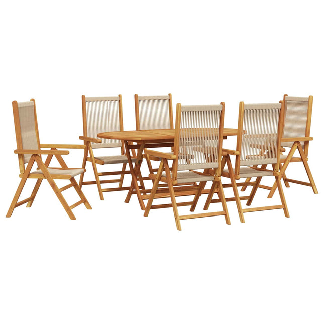 Have Spisebordssæt 7 pcs Beige Massivt Akacietræ