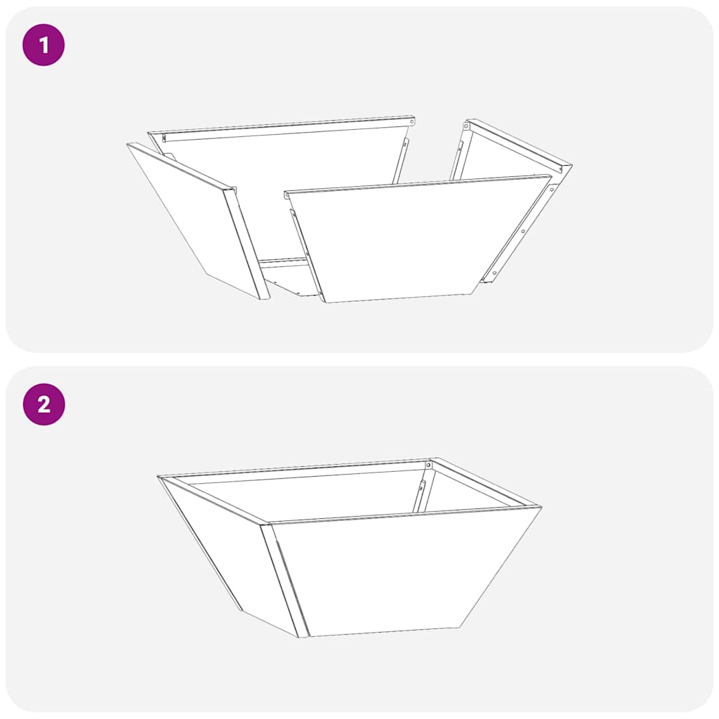 Have Blomsterkrukke 5 pcs Sort 35 x 35 x 15 cm Koldvalset stål