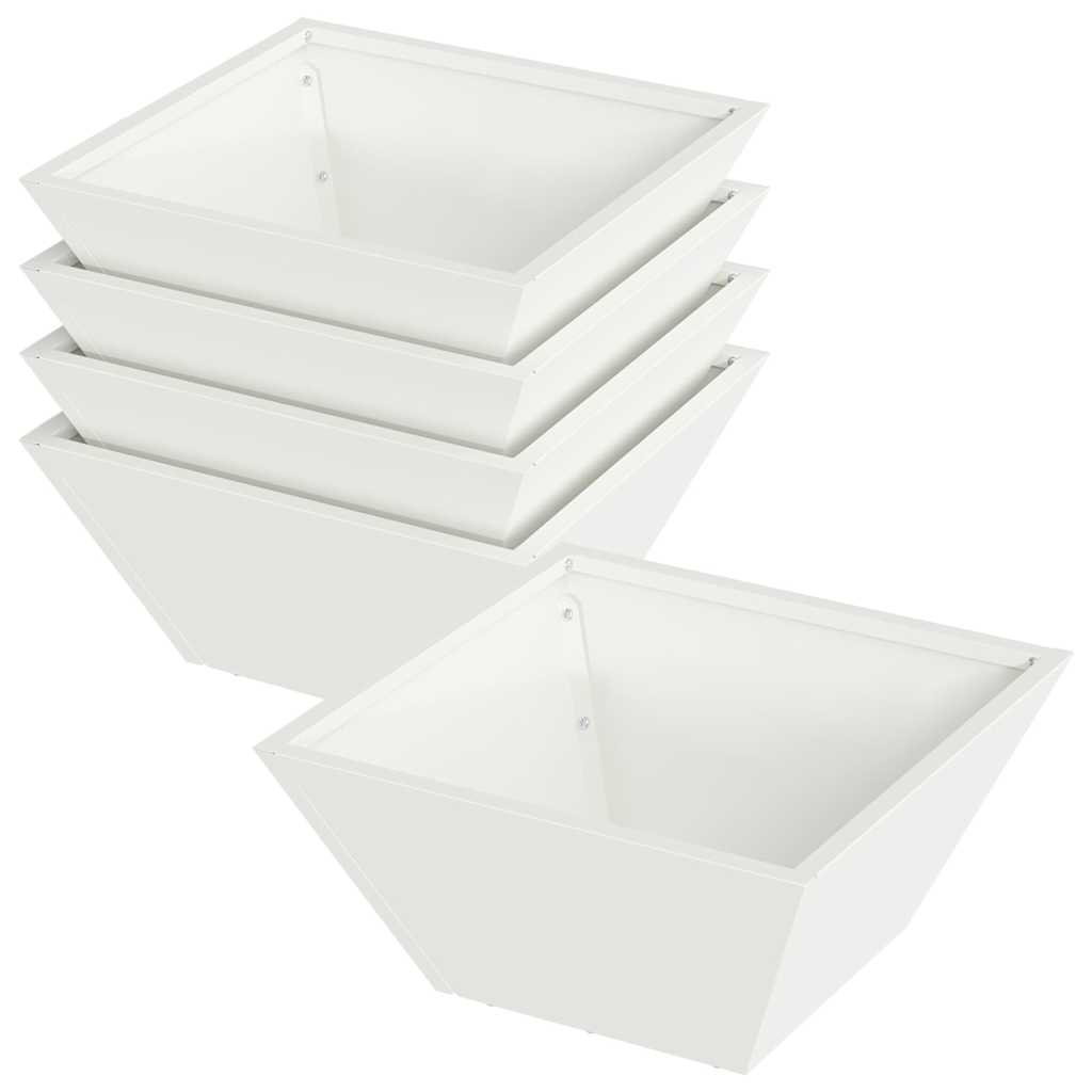 Have Blomsterkrukke 5 pcs Hvid 35 x 35 x 15 cm Koldvalset stål