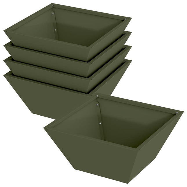 Have Blomsterkrukke 5 pcs Oliven grøn 35 x 35 x 15 cm