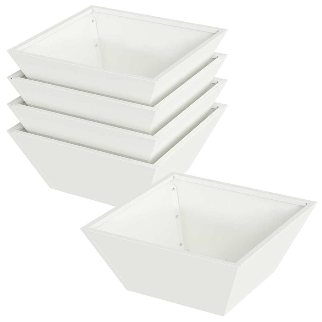 Have Blomsterkrukke 5 pcs Hvid 40 x 40 x 15 cm Koldvalset stål