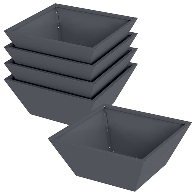 Have Blomsterkrukke 5 pcs Antracit 40 x 40 x 15 cm