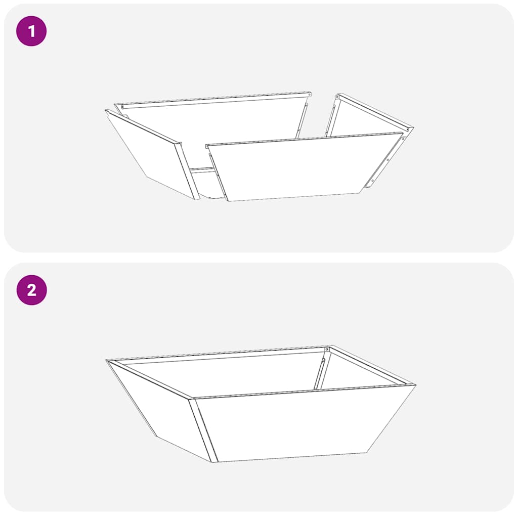Have Blomsterkrukke 5 pcs Sort 50 x 50 x 15 cm Koldvalset stål
