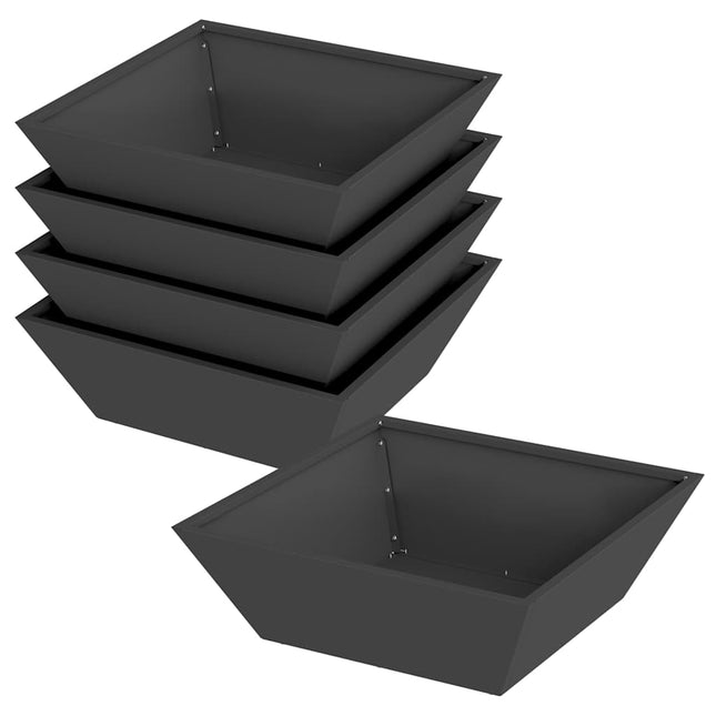 Have Blomsterkrukke 5 pcs Sort 50 x 50 x 15 cm Koldvalset stål