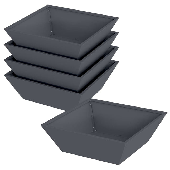 Have Blomsterkrukke 5 pcs Antracit 50 x 50 x 15 cm