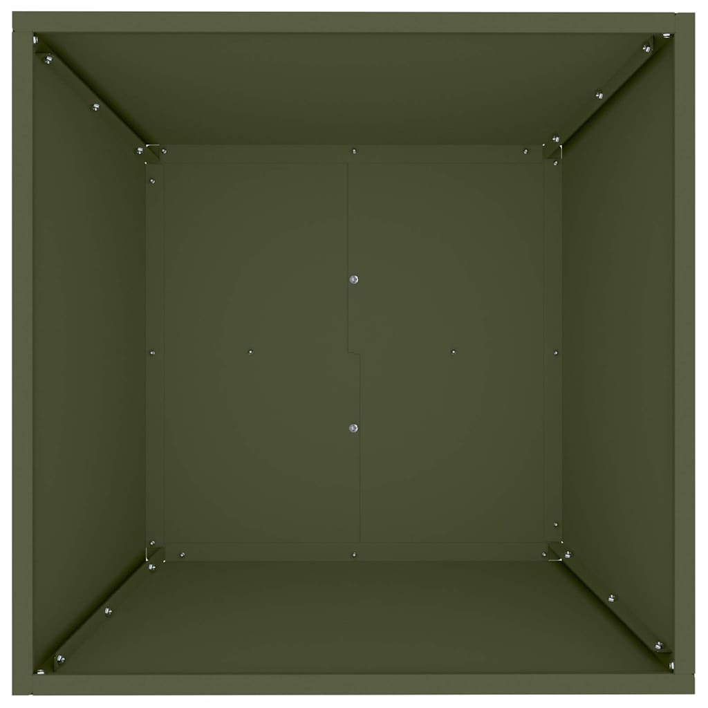 Have Blomsterkrukke Oliven grøn 50 x 50 x 15 cm Koldvalset stål