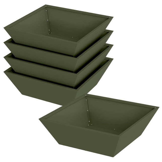 Have Blomsterkrukke 5 pcs Oliven grøn 50 x 50 x 15 cm