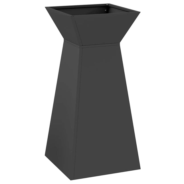 Søjle Plantekasse Sort 35 x 35 x 73 cm Koldvalset stål