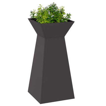 Søjle Plantekasse 2 pcs Sort 35 x 35 x 73 cm