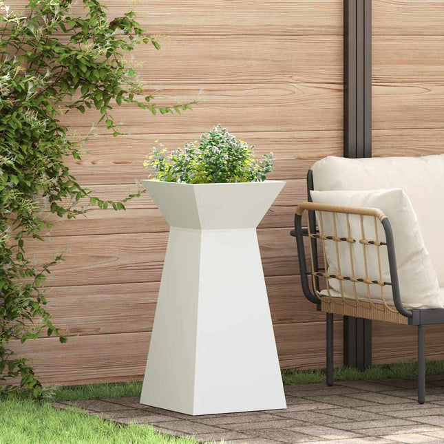 Søjle Plantekasse Hvid 35 x 35 x 73 cm Koldvalset stål