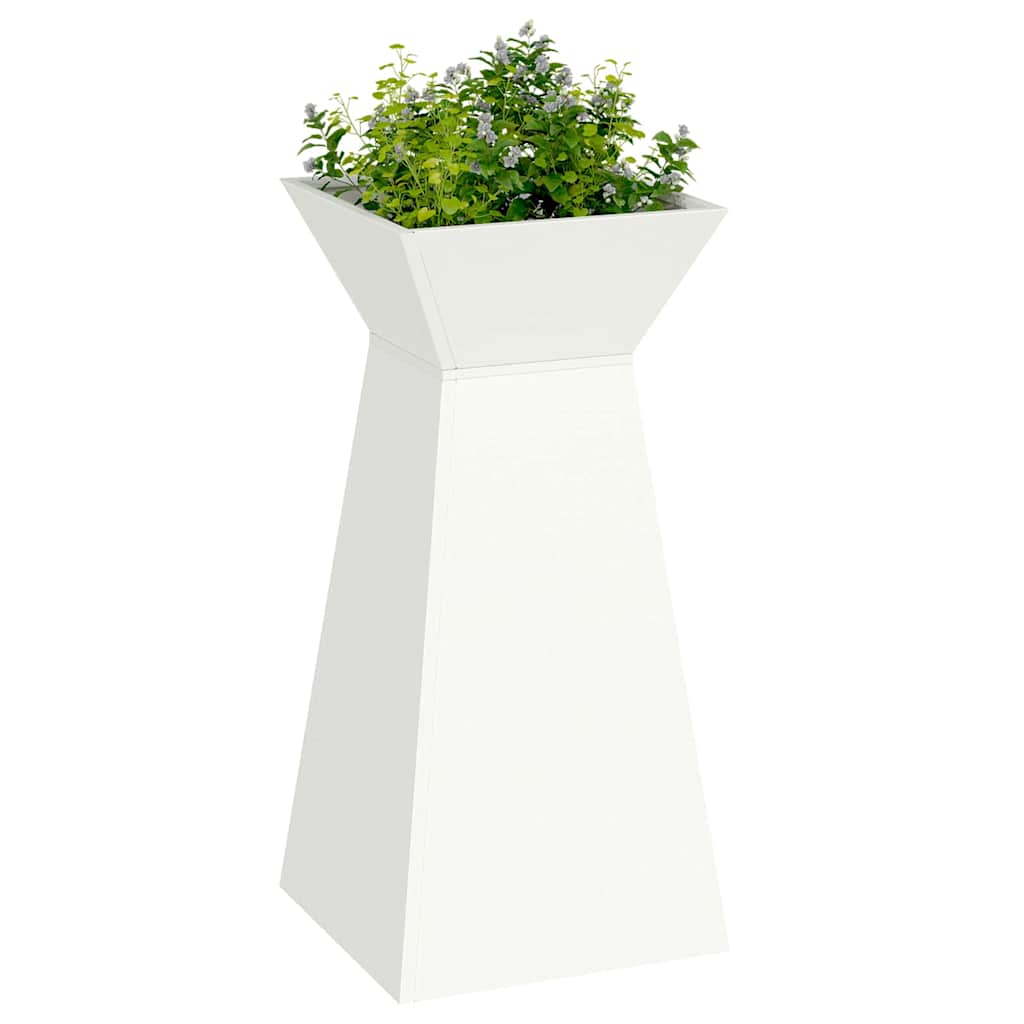 Søjle Plantekasse 2 pcs Hvid 35 x 35 x 73 cm Stål