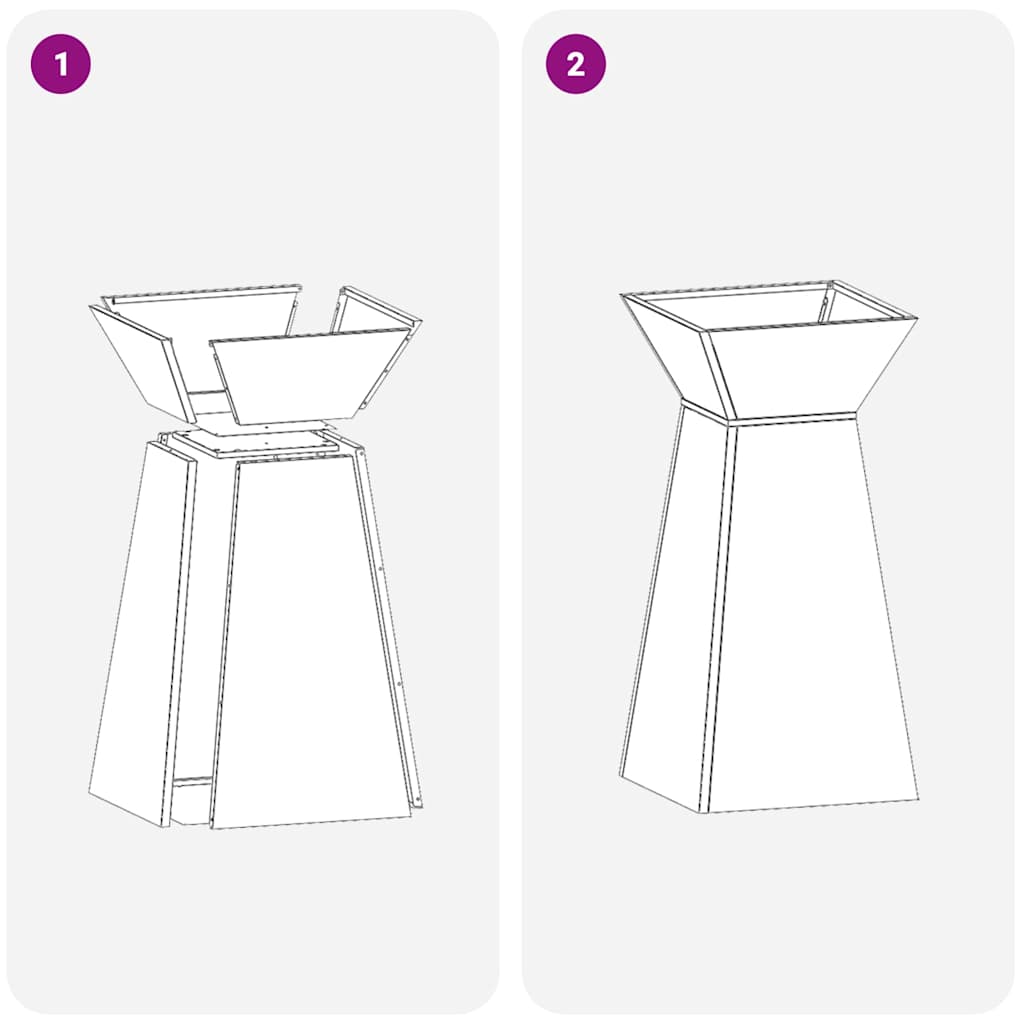 Søjle Plantekasse 2 pcs Antracit 35 x 35 x 73 cm Stål