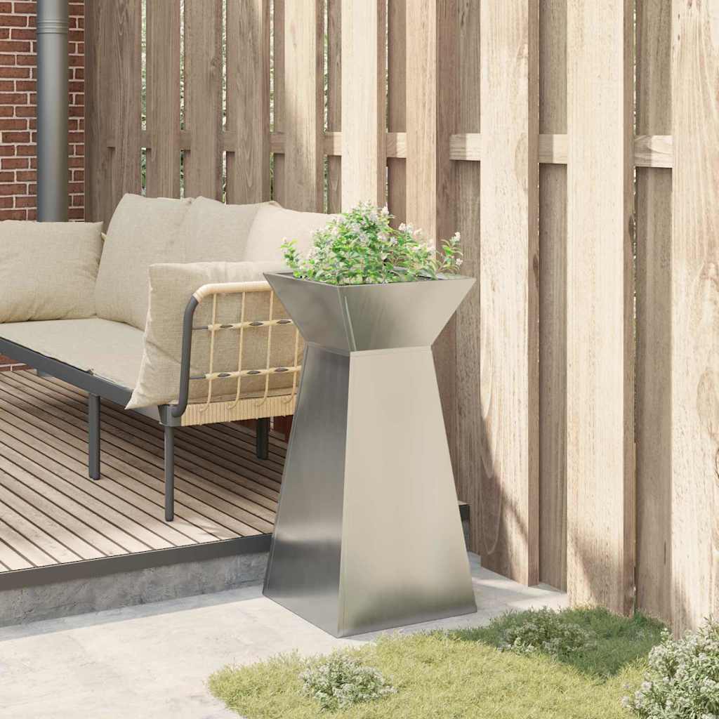 Søjle Plantekasse Sølv 35 x 35 x 73 cm Stål