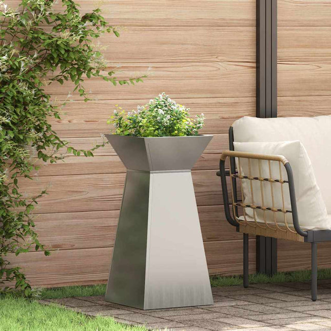 Søjle Plantekasse 2 stk. Sølv 35 x 35 x 73 cm Galvaniseret stål