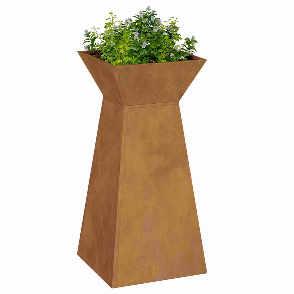 Søjle Plantekasse 2 pcs Sølv 35 x 35 x 73 cm Stål