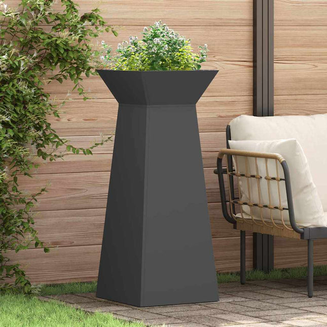 Søjle Plantekasse Sort 40 x 40 x 100 cm Koldvalset stål