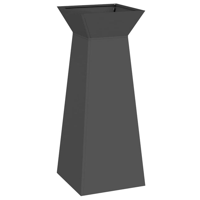 Søjle Plantekasse Sort 40 x 40 x 100 cm Koldvalset stål